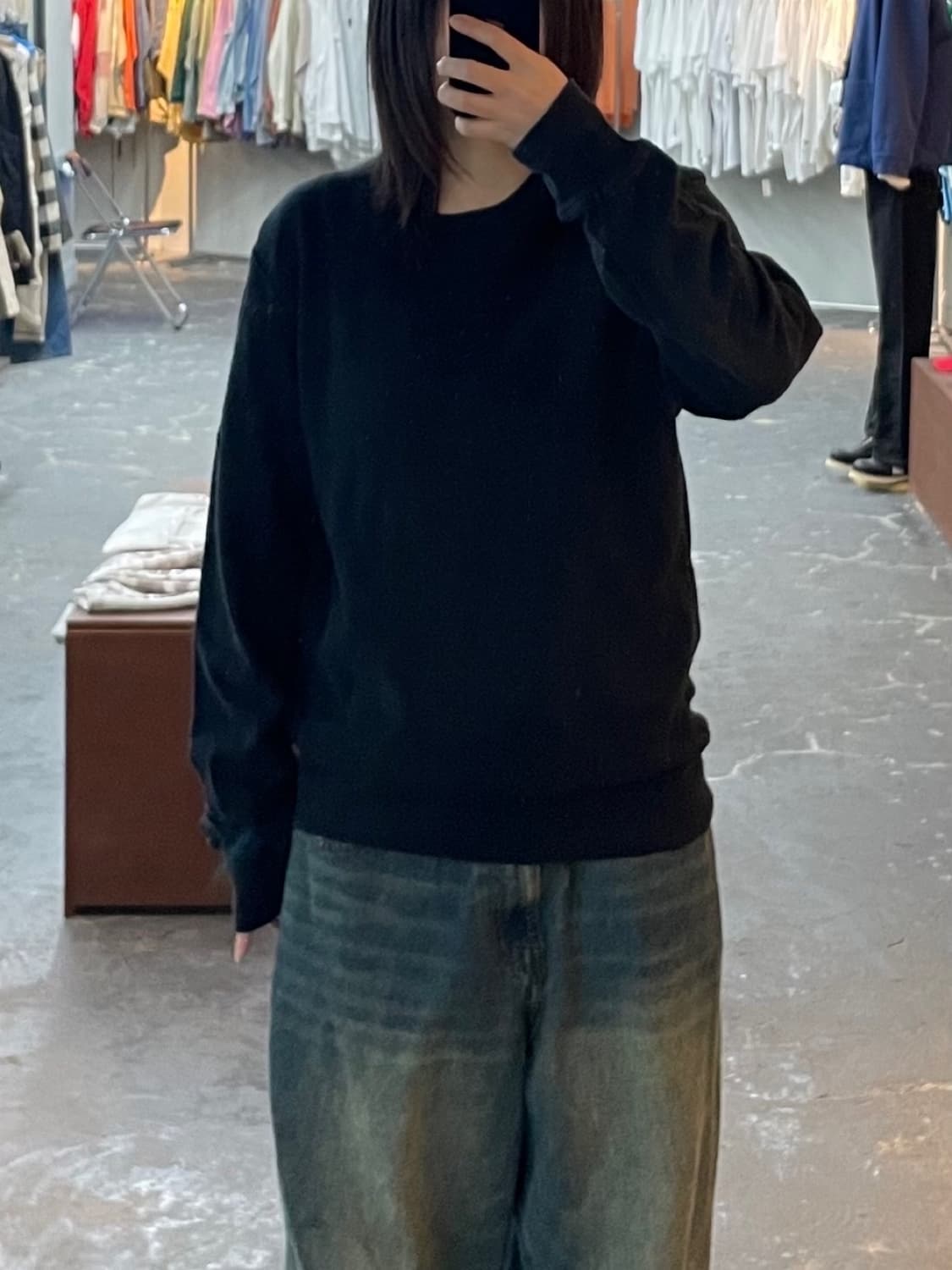 스톤 아일랜드 블랙 크루넥 스웨트셔츠 H1401 상품이미지1