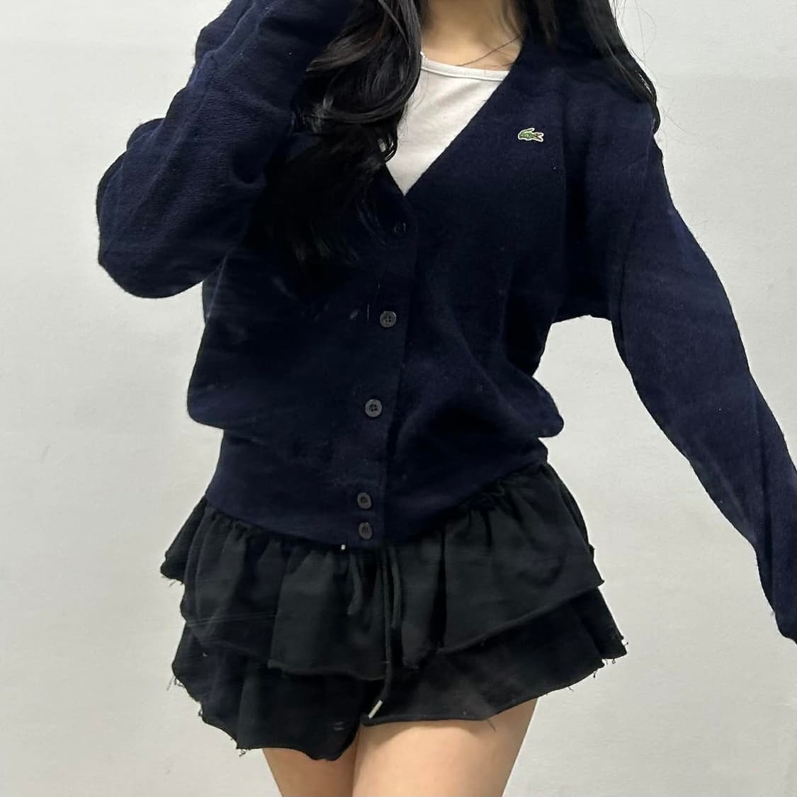 라코스테 네이비 울100% 니트 가디건(95) 상품이미지1