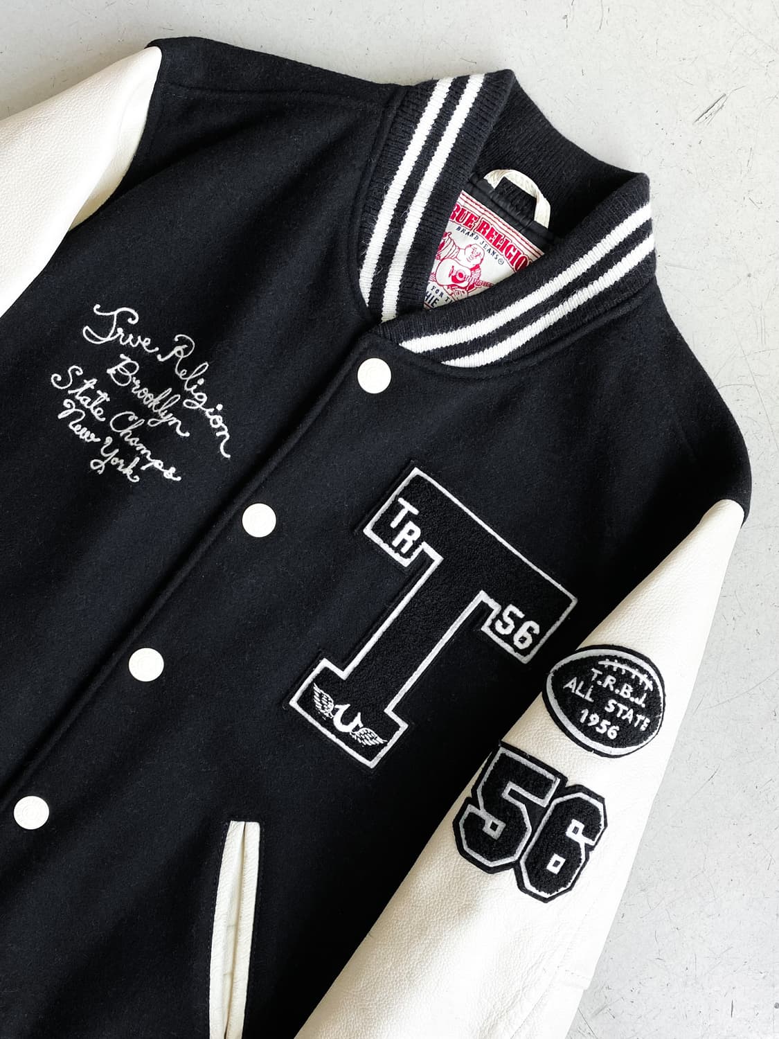 트루 릴리전 브루클린 레터맨 울 레더 바시티 자켓 상품이미지4