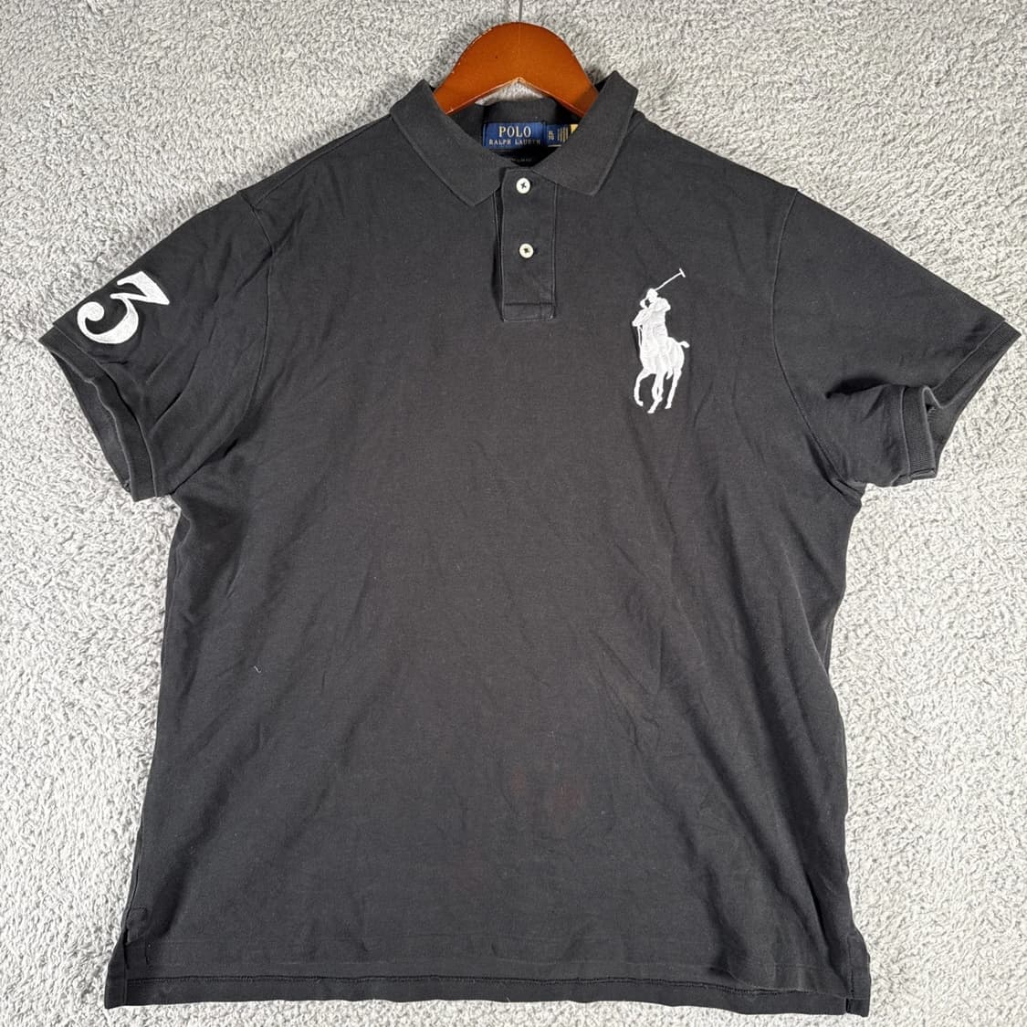 폴로 랄프로렌 빅포니 반팔 카라티 블랙 화이트 상품이미지1