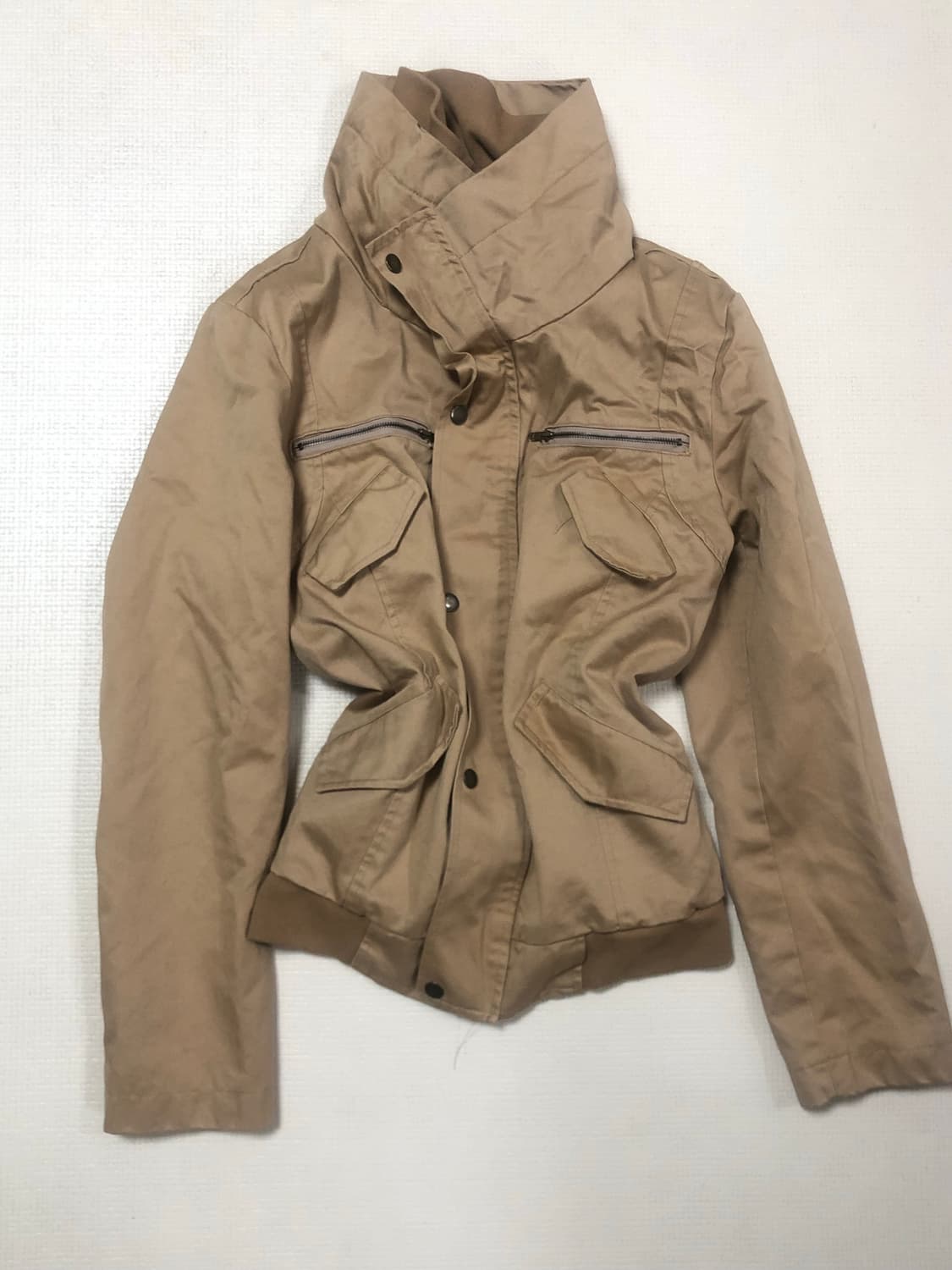 빈티지 베이지 코튼 펑크 자켓 상품이미지10