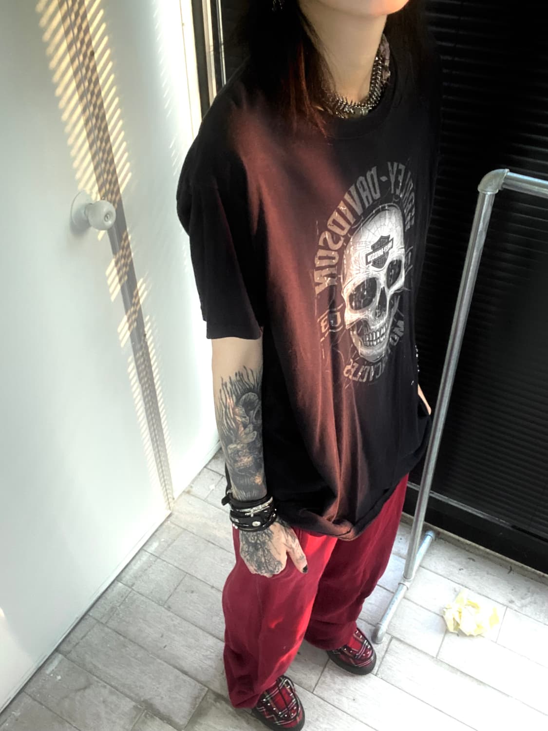 Harley Davidson skull 1/2 T shirts 상품이미지2