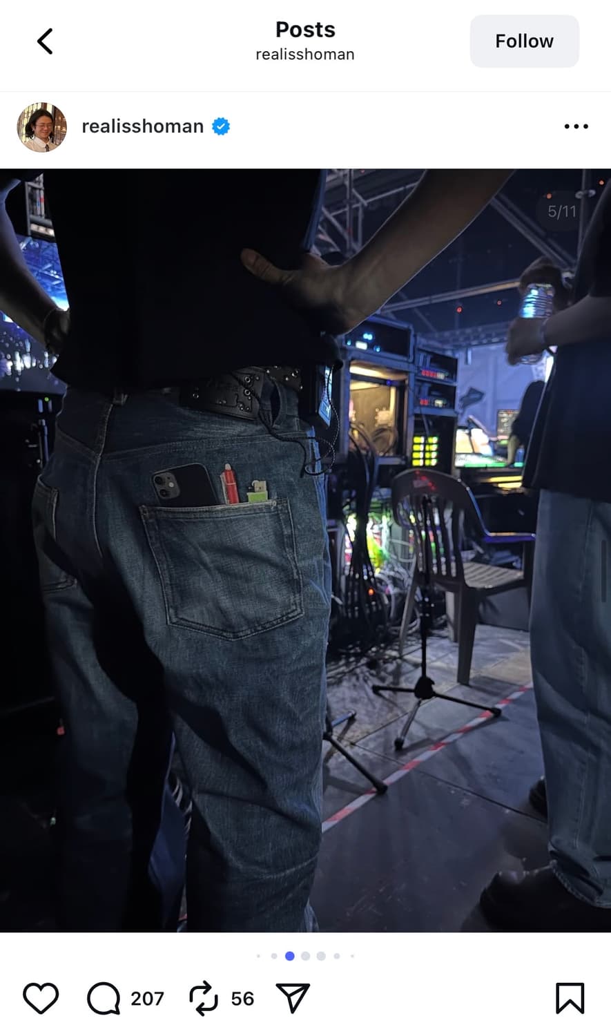 ADSB 앤더슨벨 유니섹스 트롱프뢰유 프린티드 데님 팬츠 블루 상품이미지2