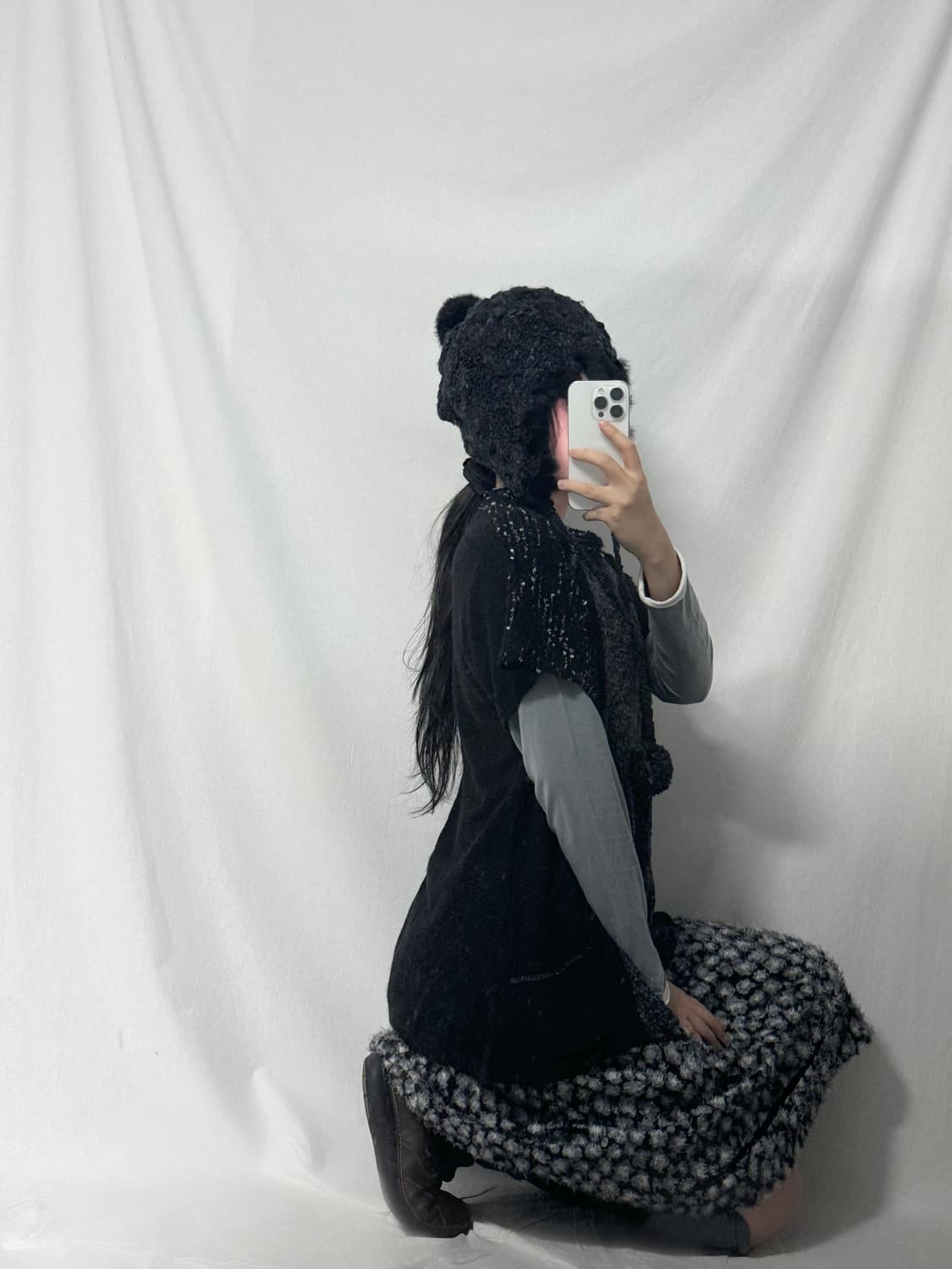 포켓 니트 플러피 스커트 2pcs SET 상품이미지3