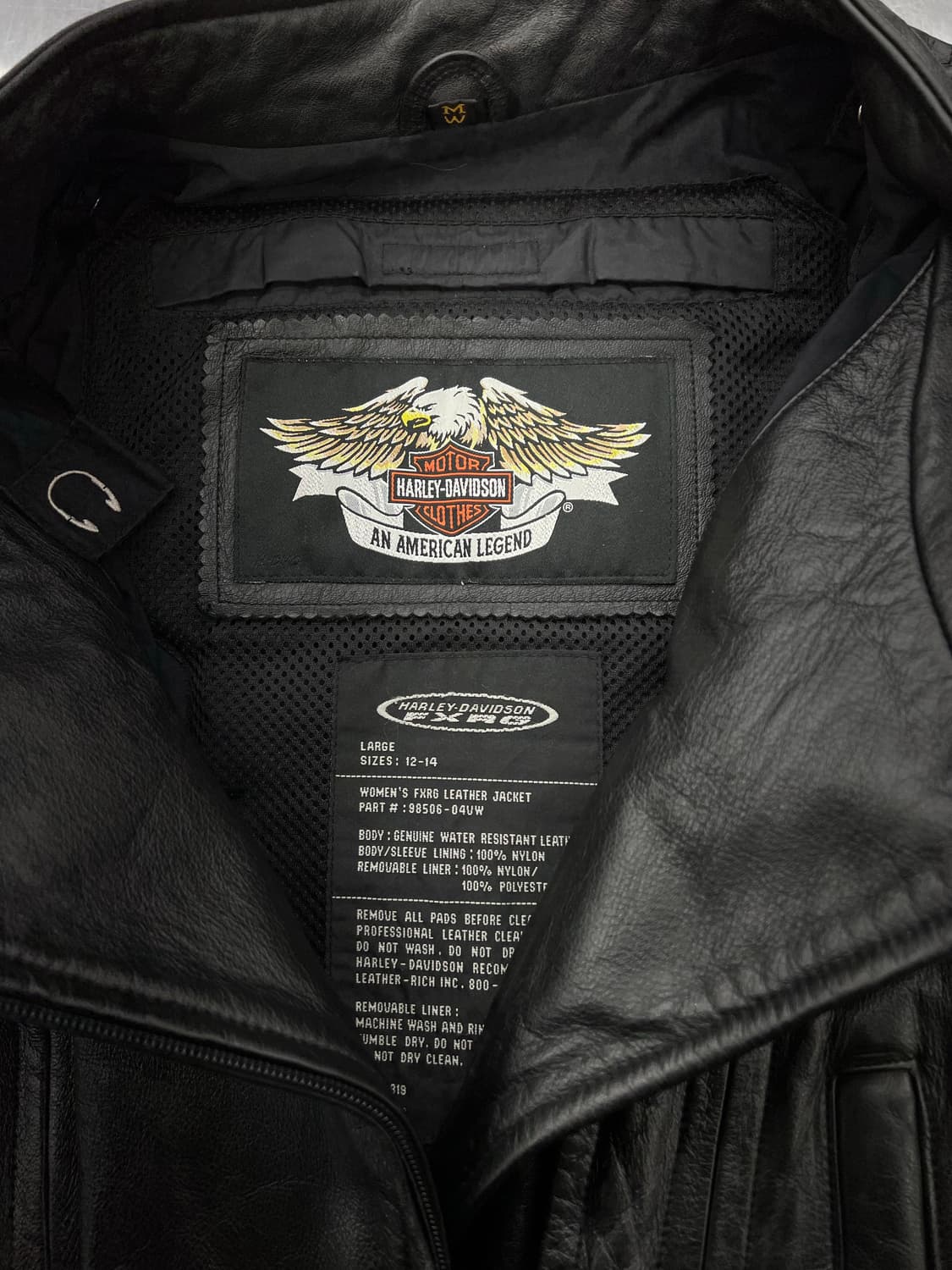 할리 데이비슨 우먼 블랙 FXRG 라이더 레더 자켓 상품이미지7