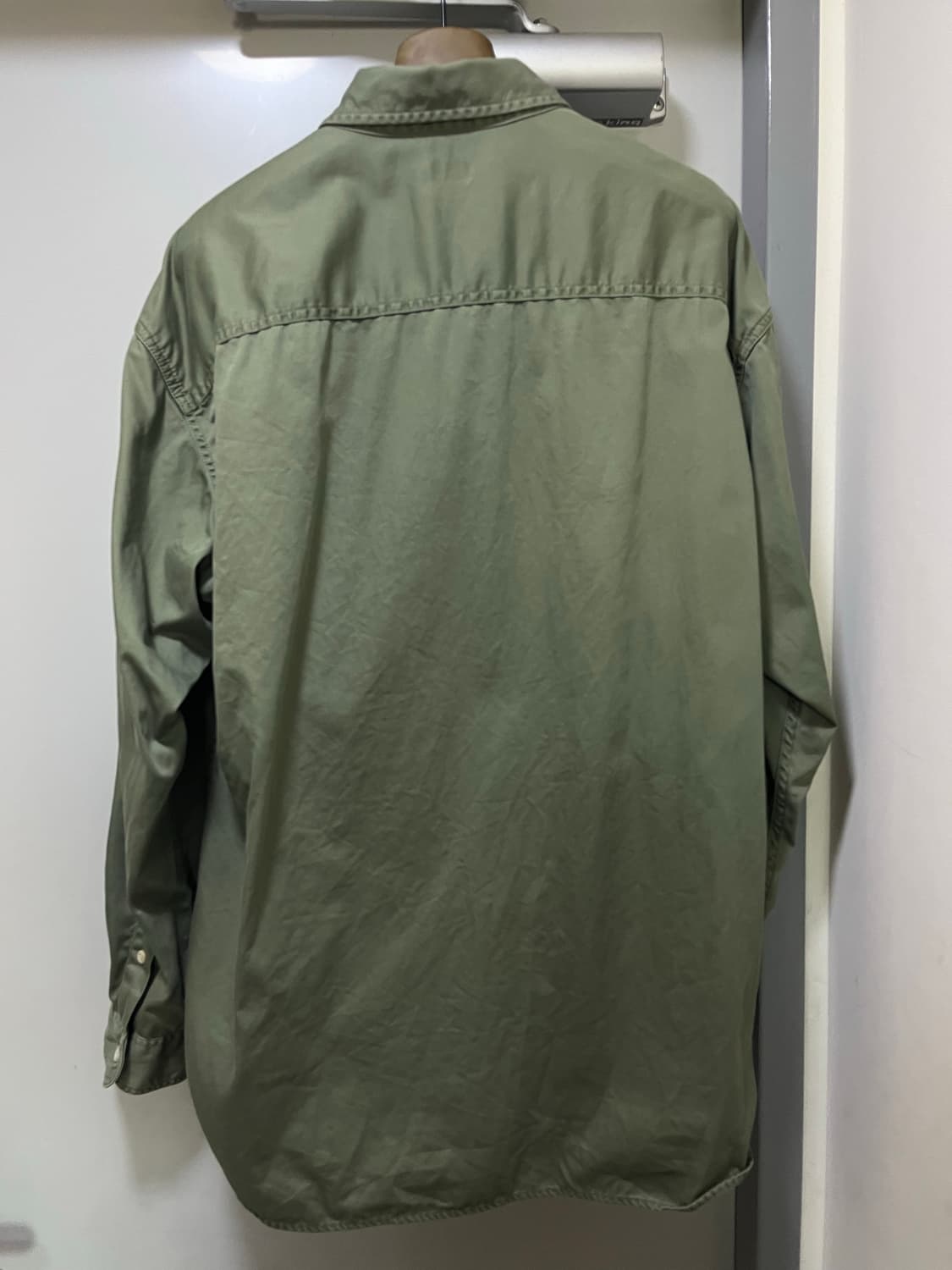 [L] 유니클로 트윌 오버 셔츠 올리브 상품이미지5