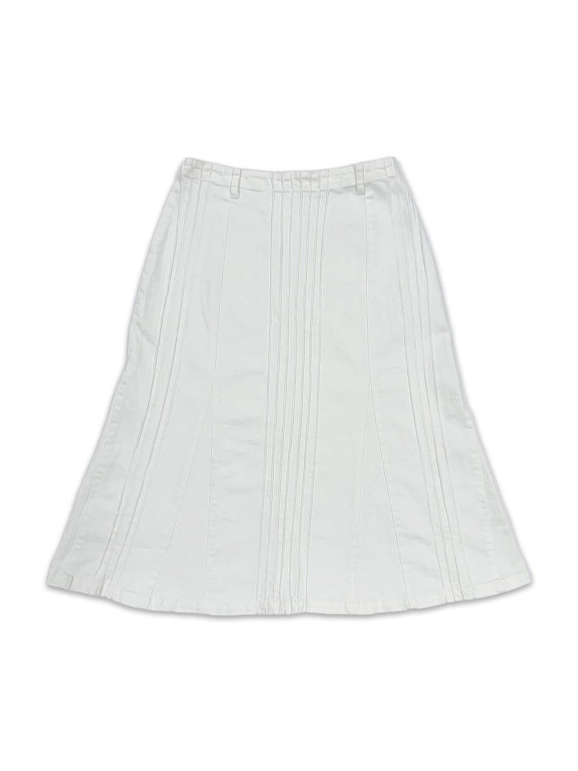 빈티지 화이트 라인 미디 스커트 상품이미지1