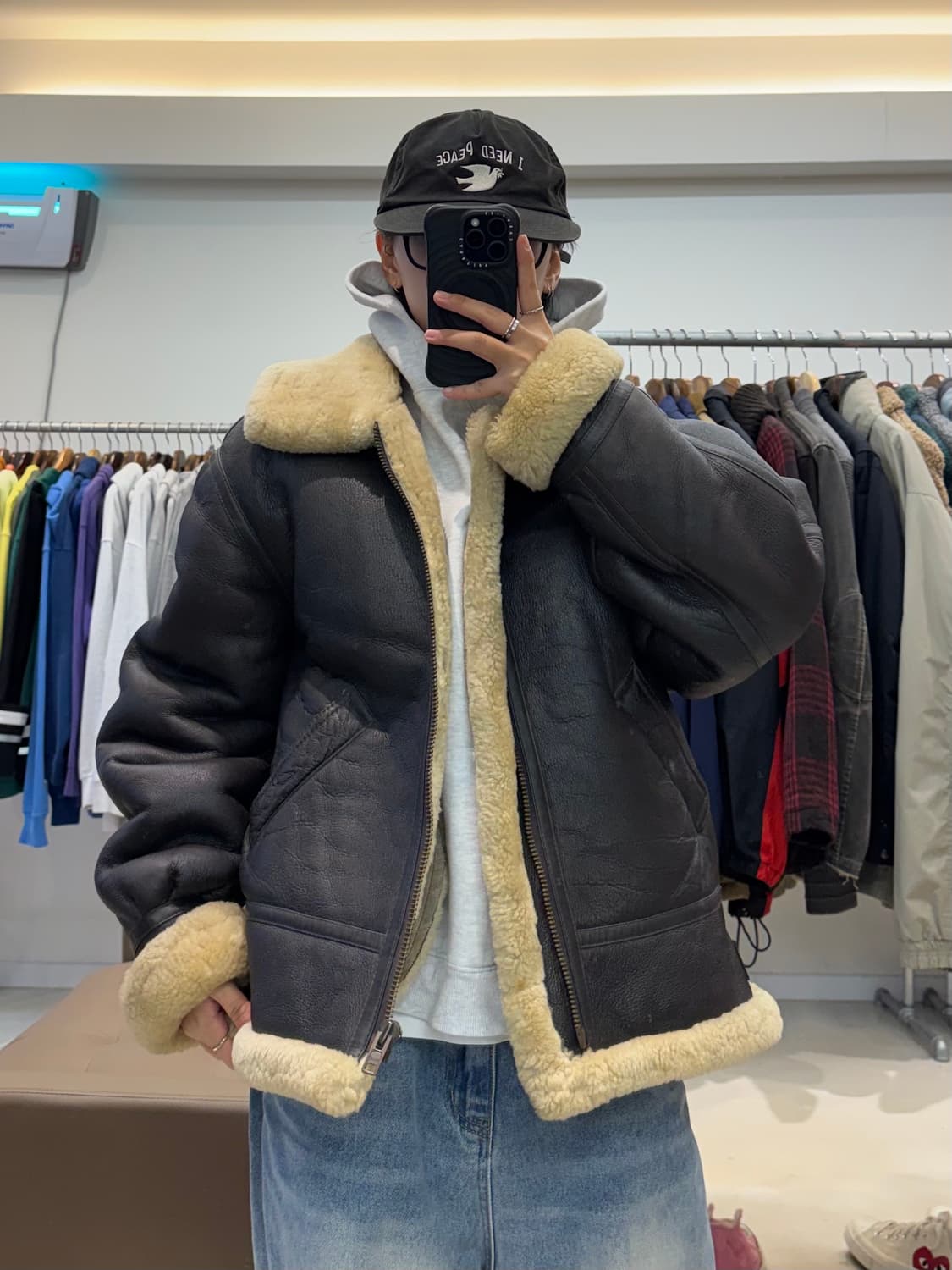 B-3 아메리칸 밀리터리 양가죽 무스탕 상품이미지5