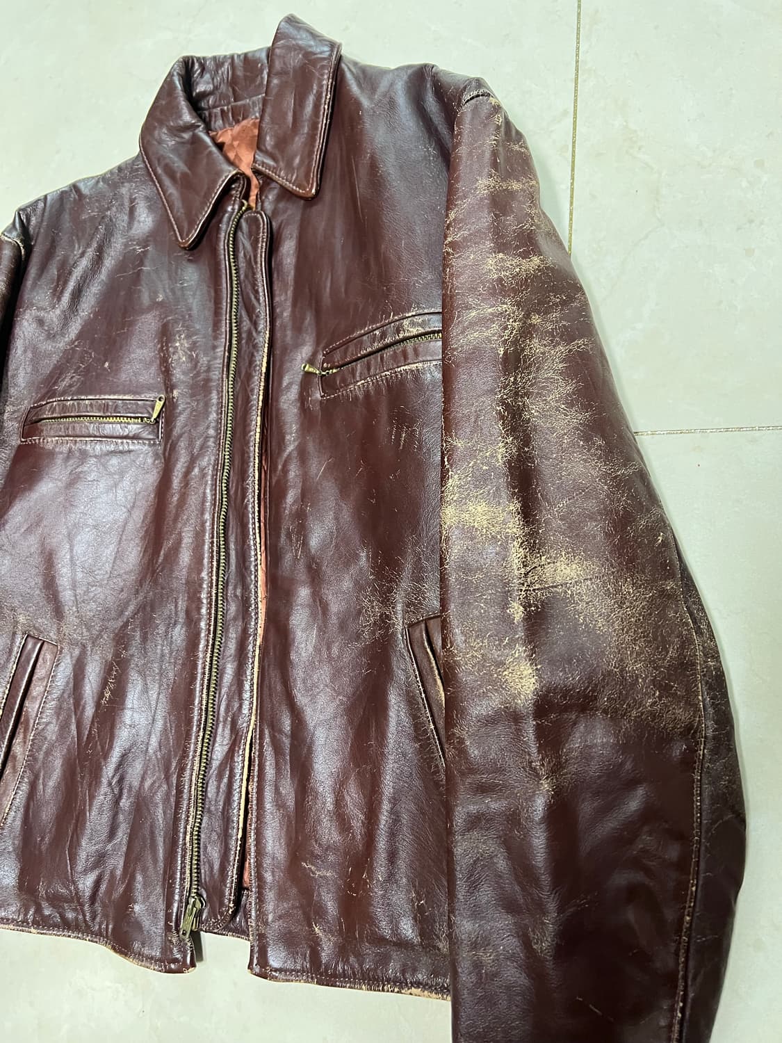 70s Walter Dyer 싱글 레더 자켓 (42) 상품이미지2