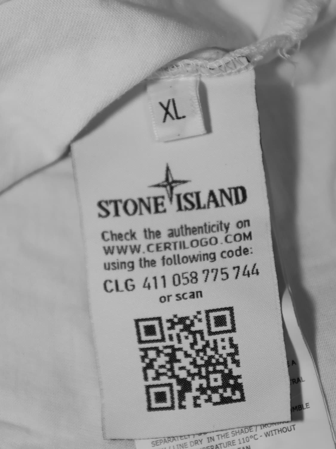 정품 스톤아일랜드 화이트 반팔 티셔츠 XL 상품이미지4