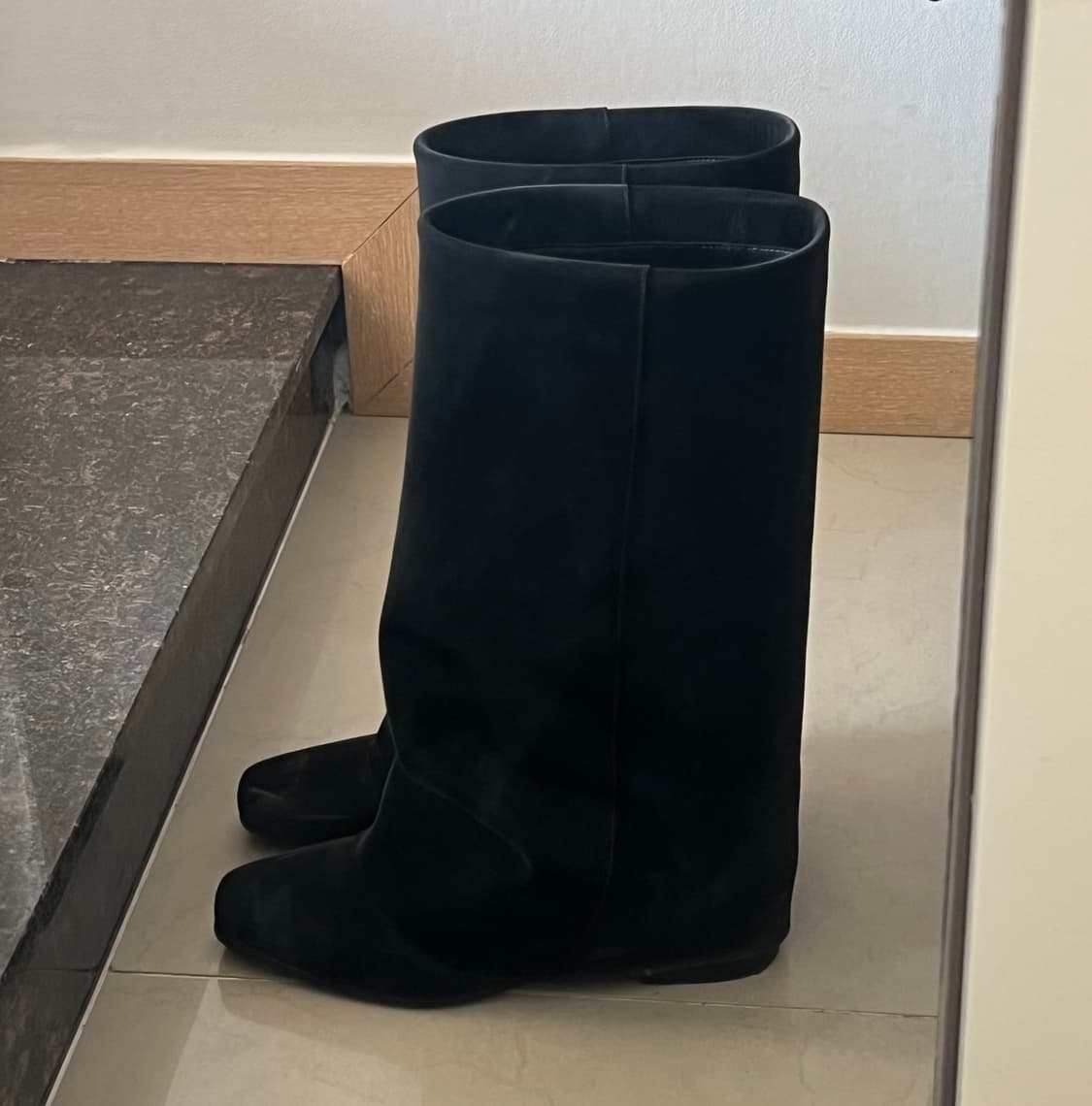 Wrinkle leather boots (black) 상품이미지4