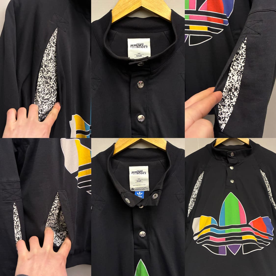 (S/100)아디다스 x 제레미스캇 멀티컬러 하프버튼 스웻 패딩 상품이미지5