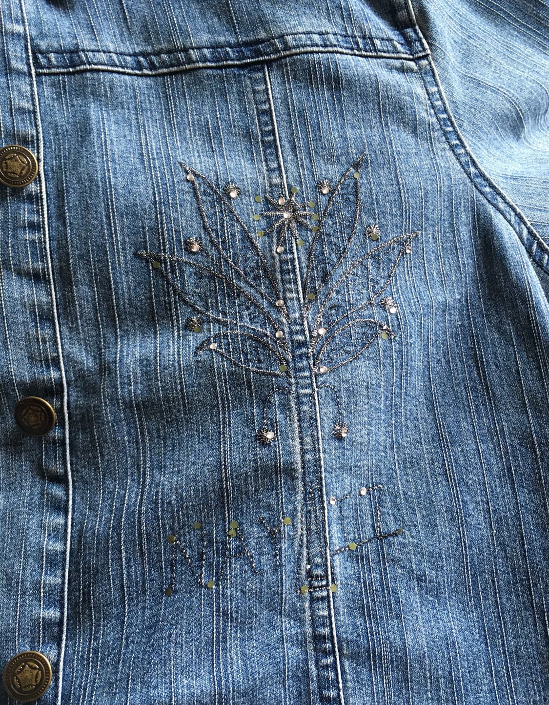 vintage cubic flower denim jacket blue 상품이미지8