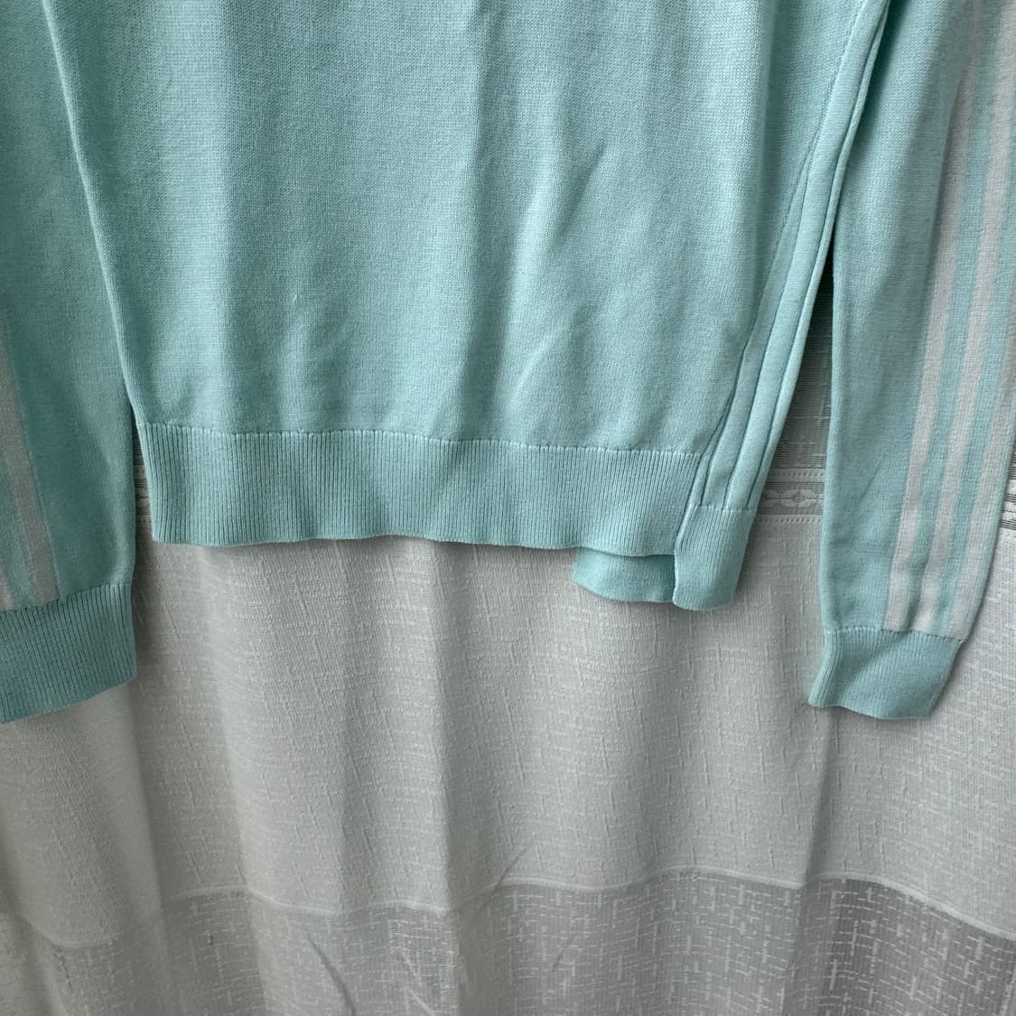 아디다스 민트 삼선 니트 티셔츠 XS 상품이미지6