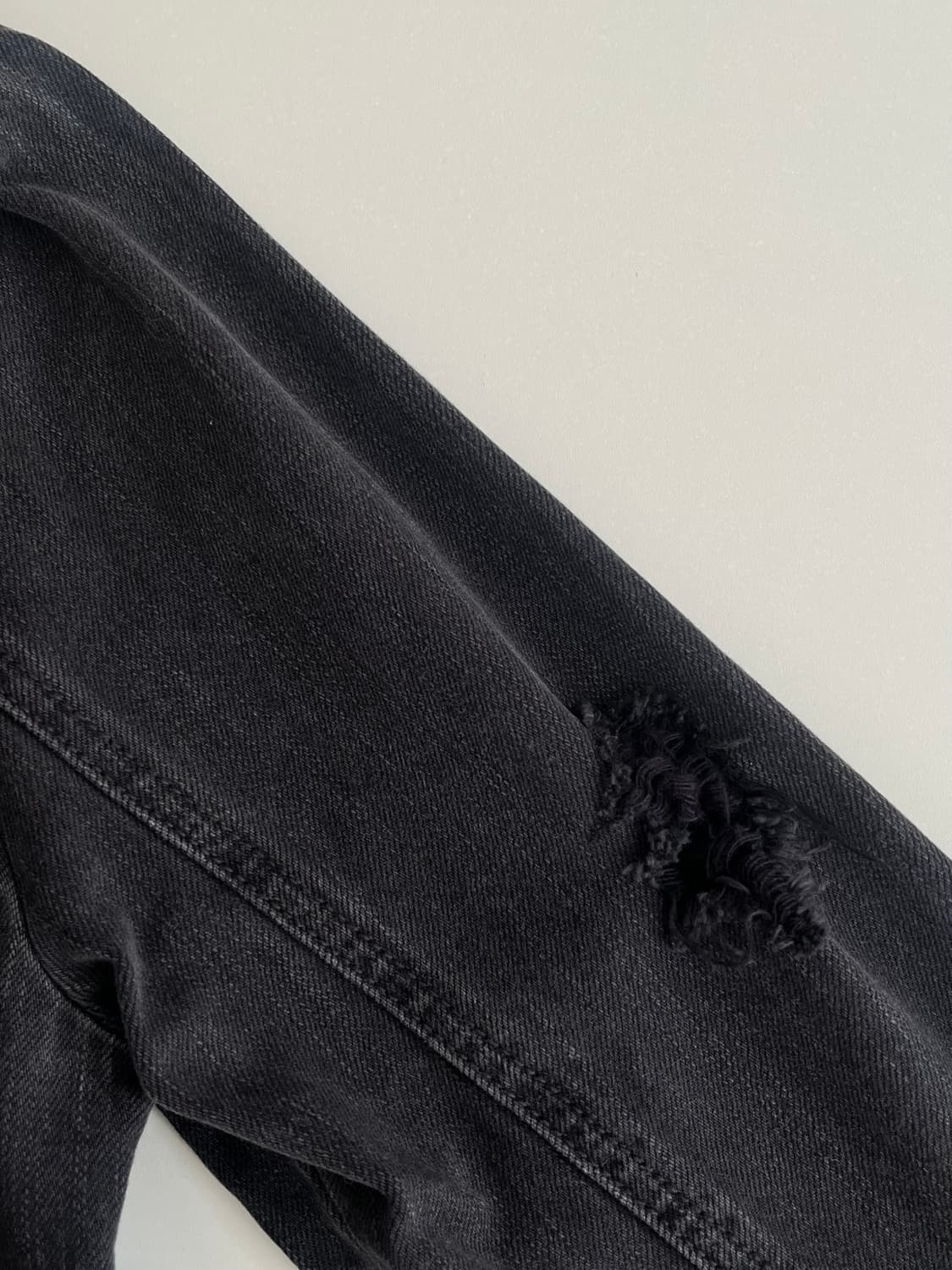 M) 홀리스터 크롭 데님 자켓 흑청 상품이미지5