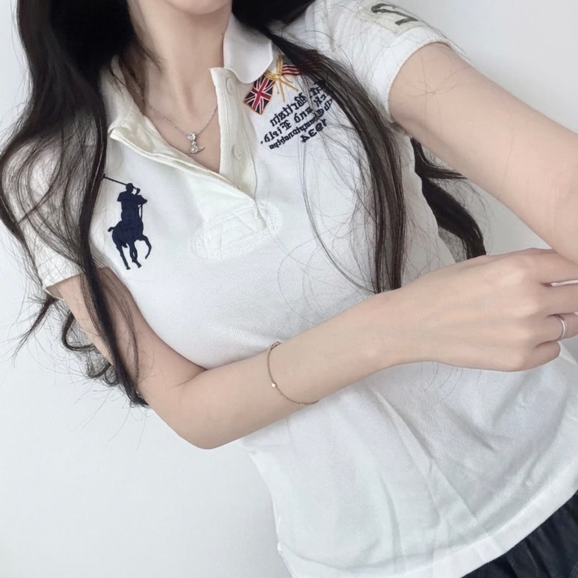 🐰폴로 랄프로렌 빅포니 USA 패치 희귀매물 귀염 공주 반팔♥️ 상품이미지4
