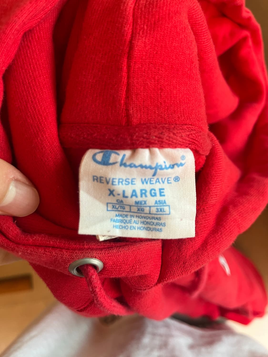 챔피온 리버스 위브 후드티 레드 XL 상품이미지3