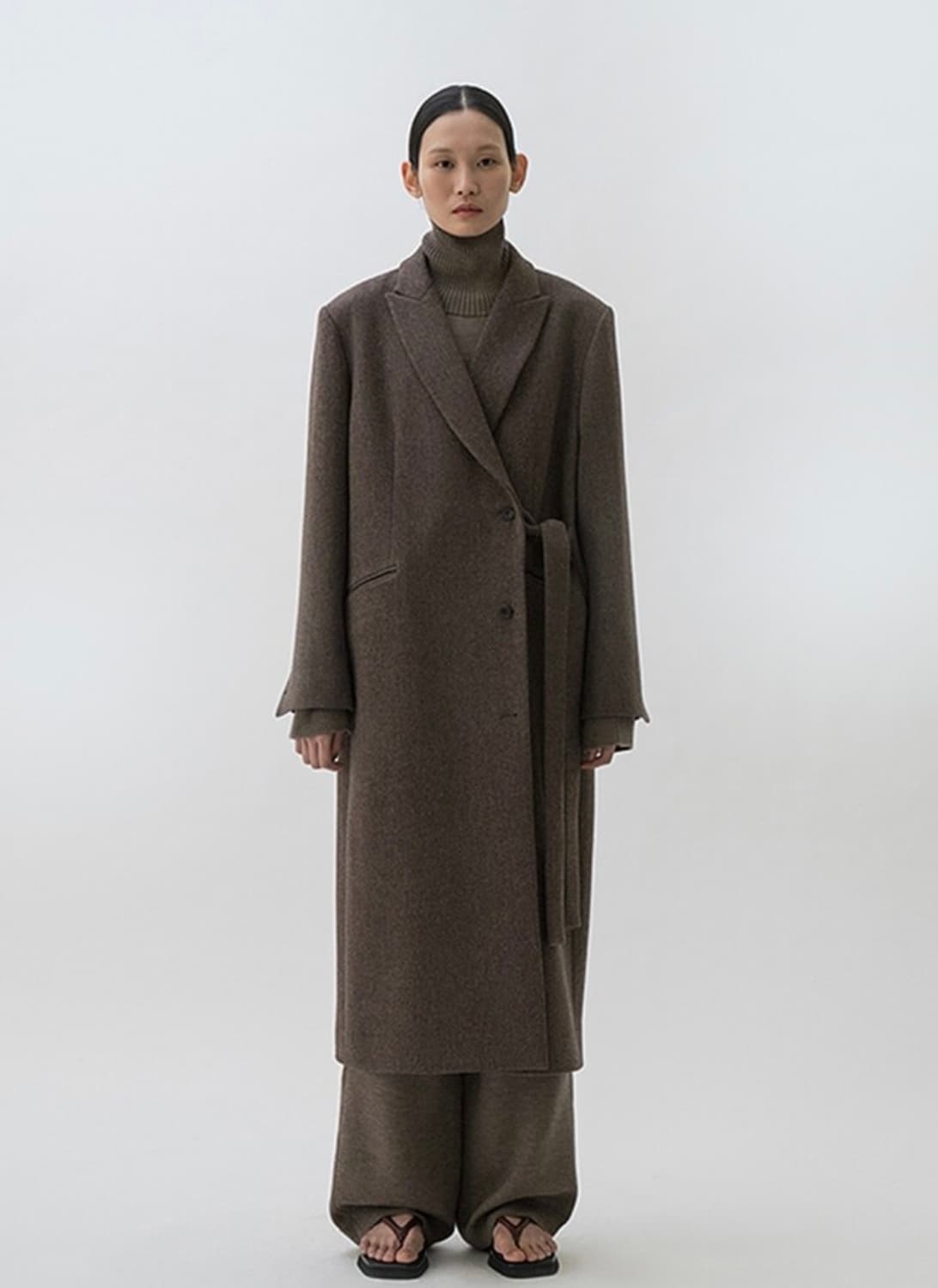 le17 side belted coat 브라운 상품이미지1
