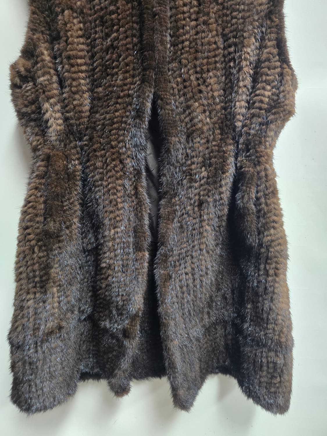 밍크 후드 베스트 M 상품이미지5