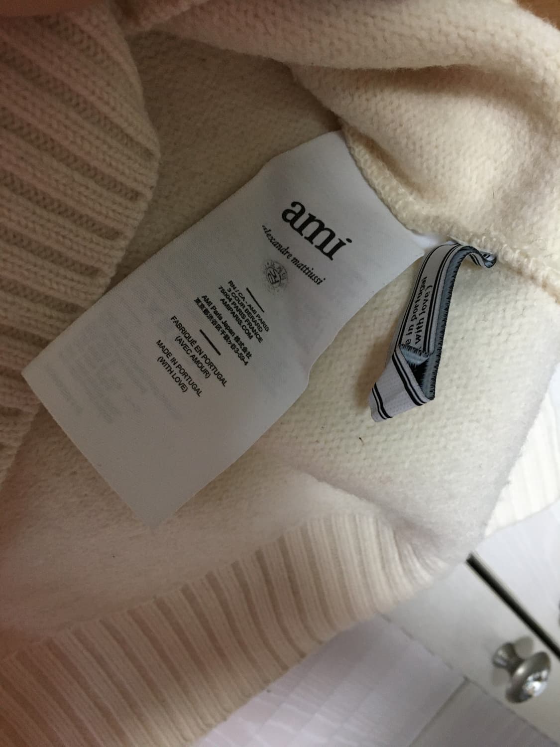 AMI Paris 인타르시아 니트 울 스웨터 상품이미지4