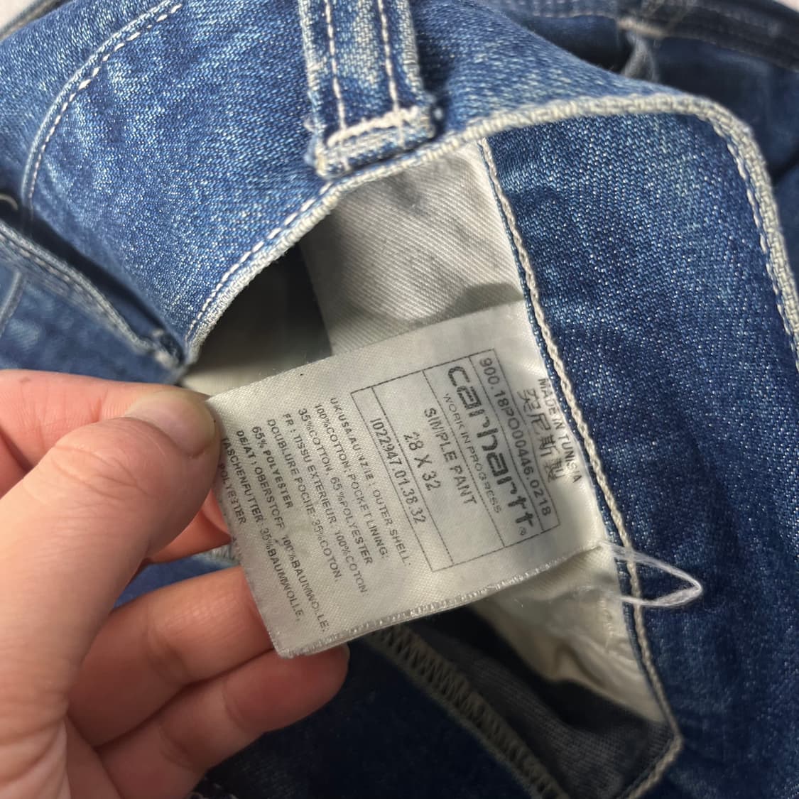 30 칼하트 wip 인디고 데님 팬츠 상품이미지5