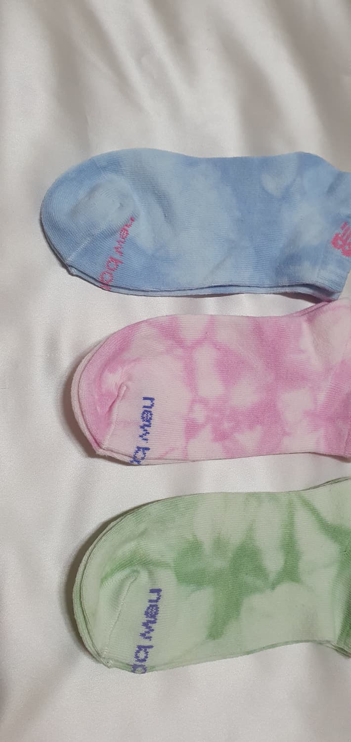 3컬레 가격이예요~ 블루 핑크 그린 뉴발란스 물나염 타이다이  단목 양말 상품이미지5