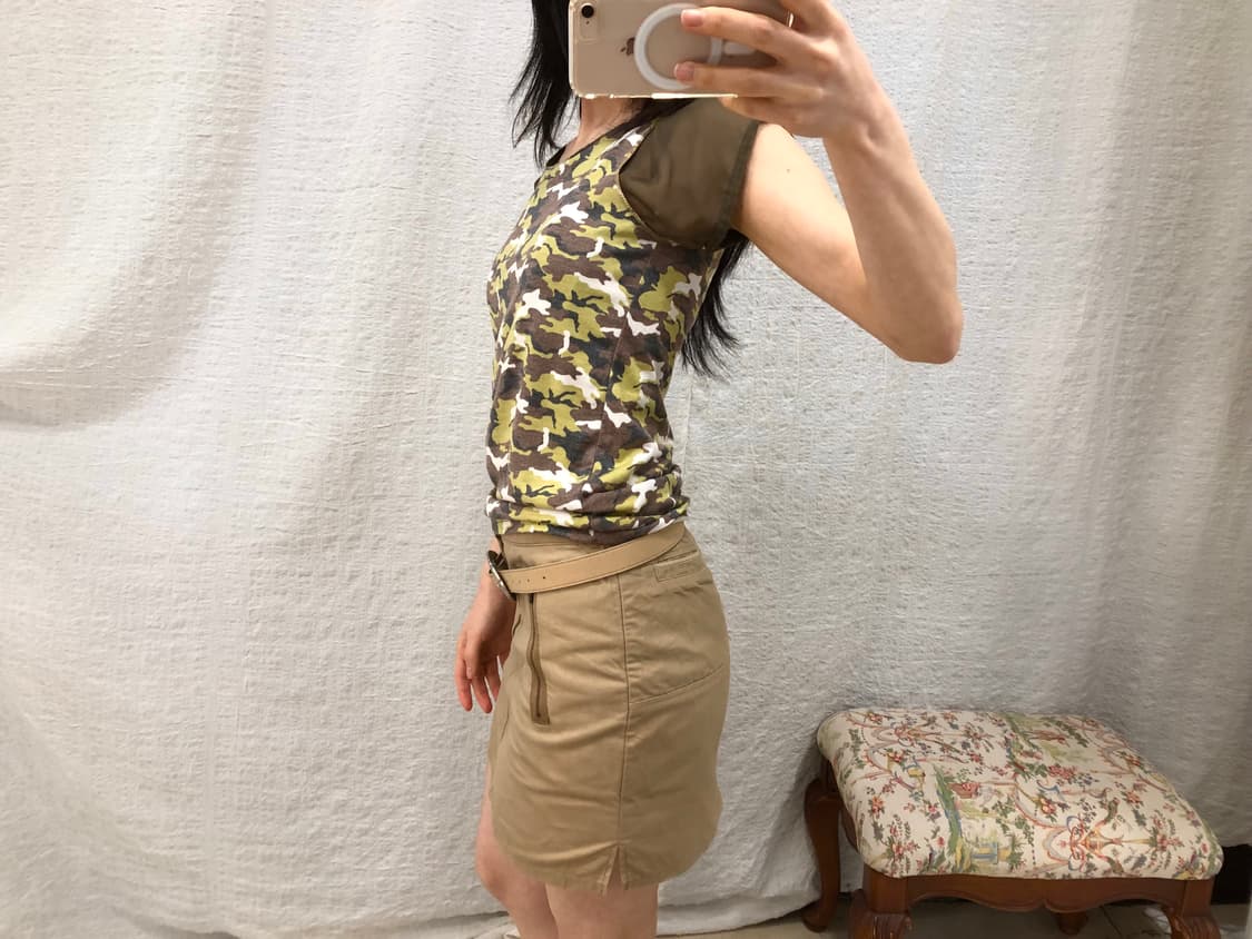 Camo see-through puff top 상품이미지4