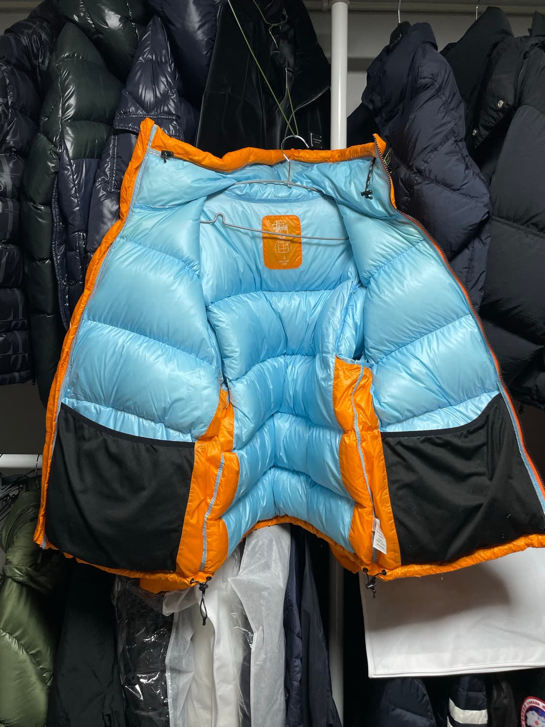 [L사이즈] 스투시 마이크로 립스탑 다운 파카 패딩 자켓 오렌지 상품이미지7