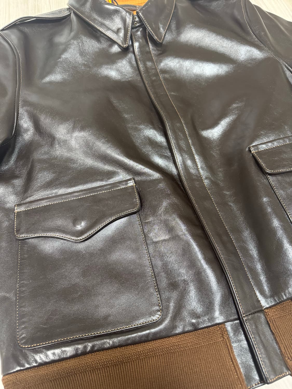 [veluokldly] A-2 말가죽 차심 자켓 2XL 리얼맥코이 복각 상품이미지5