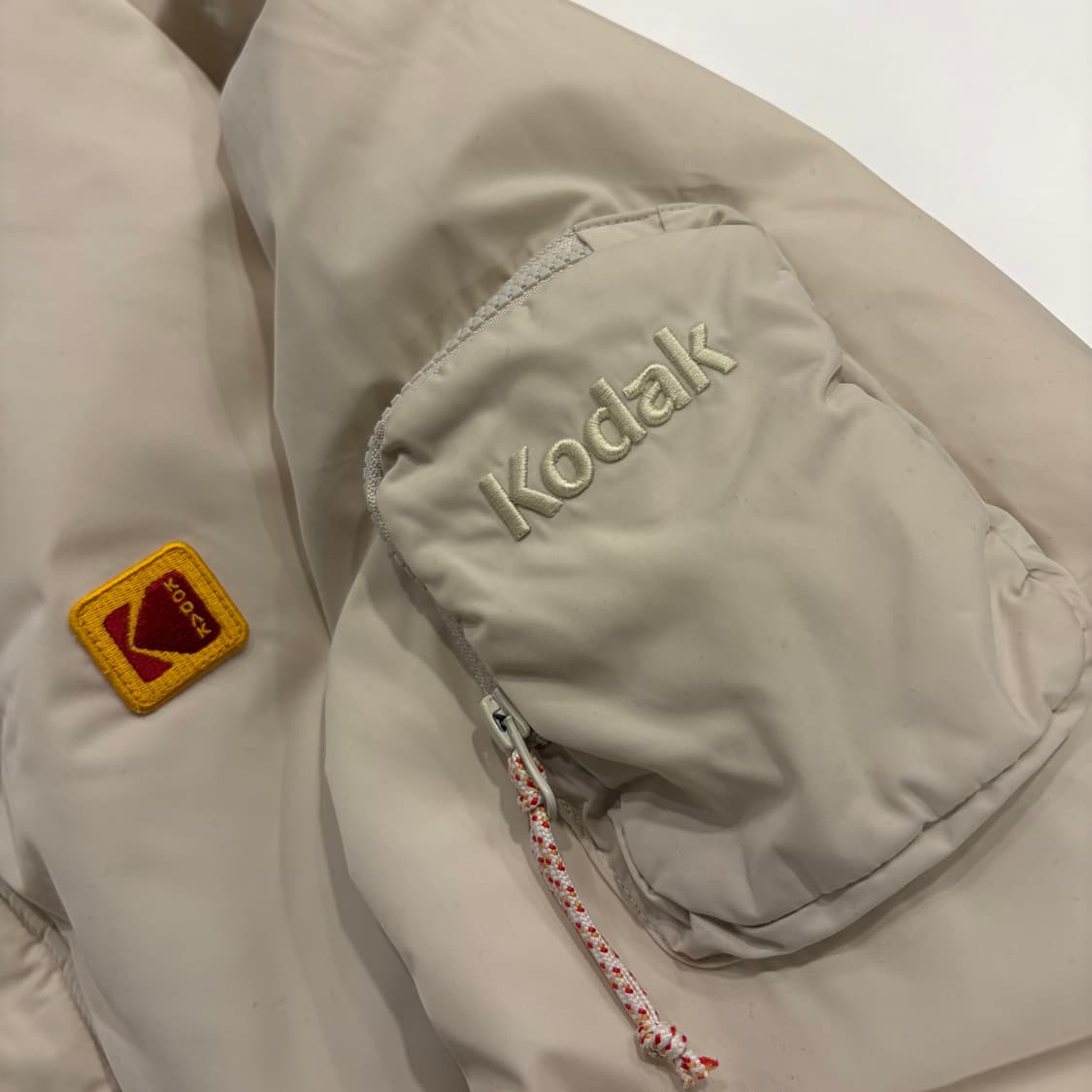 [S] 코닥 피쉬테일 구스 다운 베이지 패딩 점퍼 B759 상품이미지4