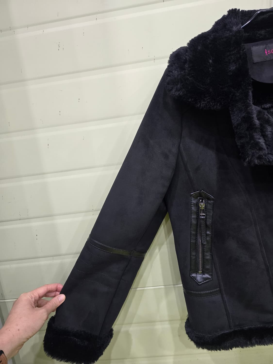 Soup 블랙 무스탕 라이더 자켓 55 상품이미지4