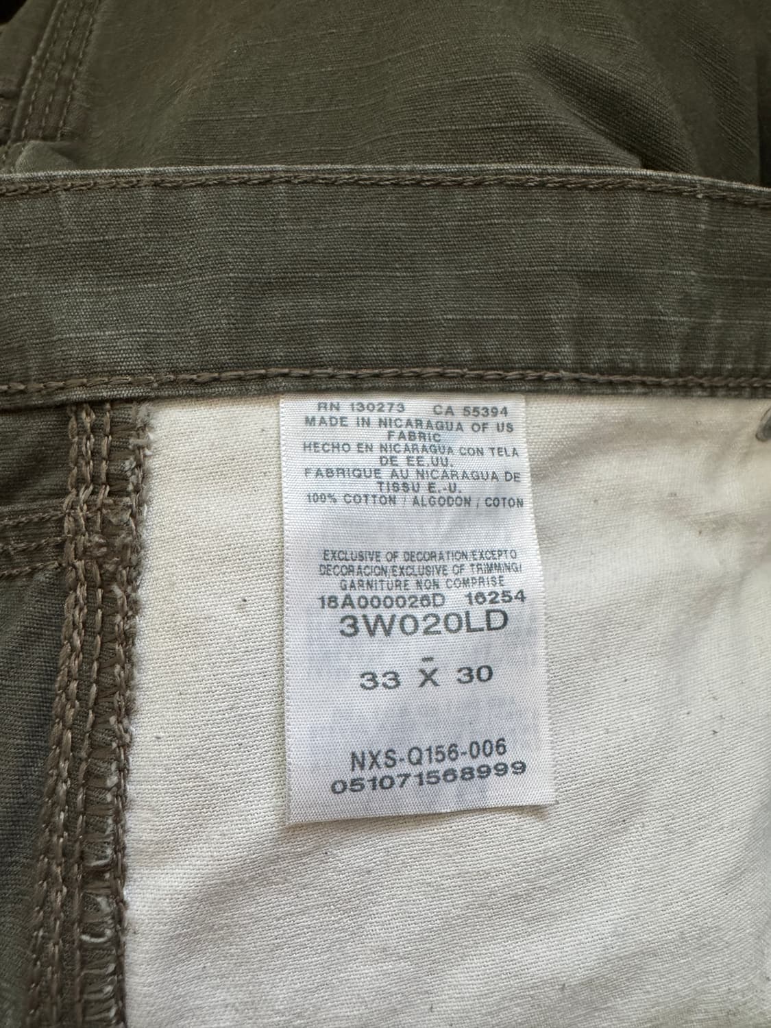 Wrangler 랭글러  Riggs 워크웨어 카키색 팬츠 상품이미지6