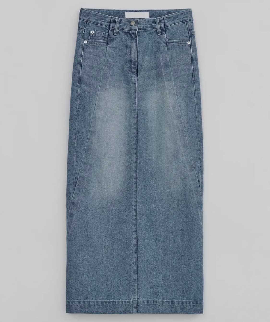 EE WOMENS CURVED DENIM SKIRTS BLUE 상품이미지3