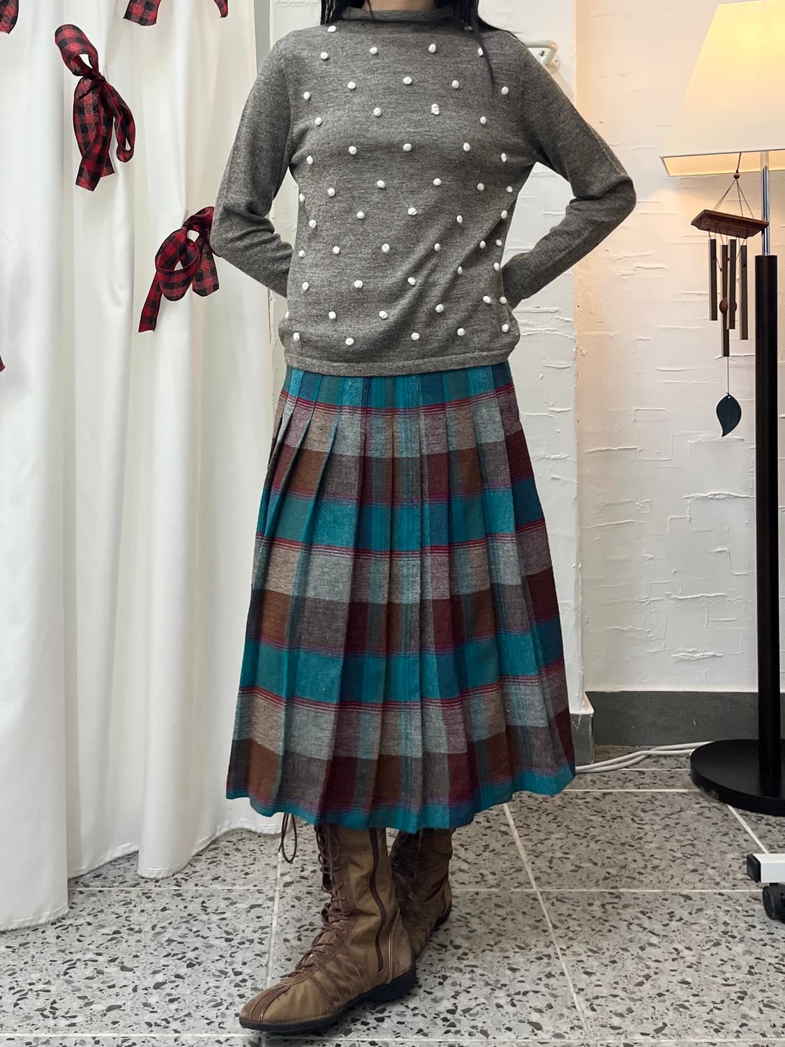 Pom-Pom brown knit 상품이미지2