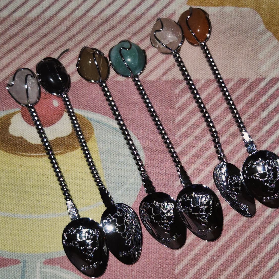 80s 브라질 천연 원석 실버 티스푼 6p세트 상품이미지8