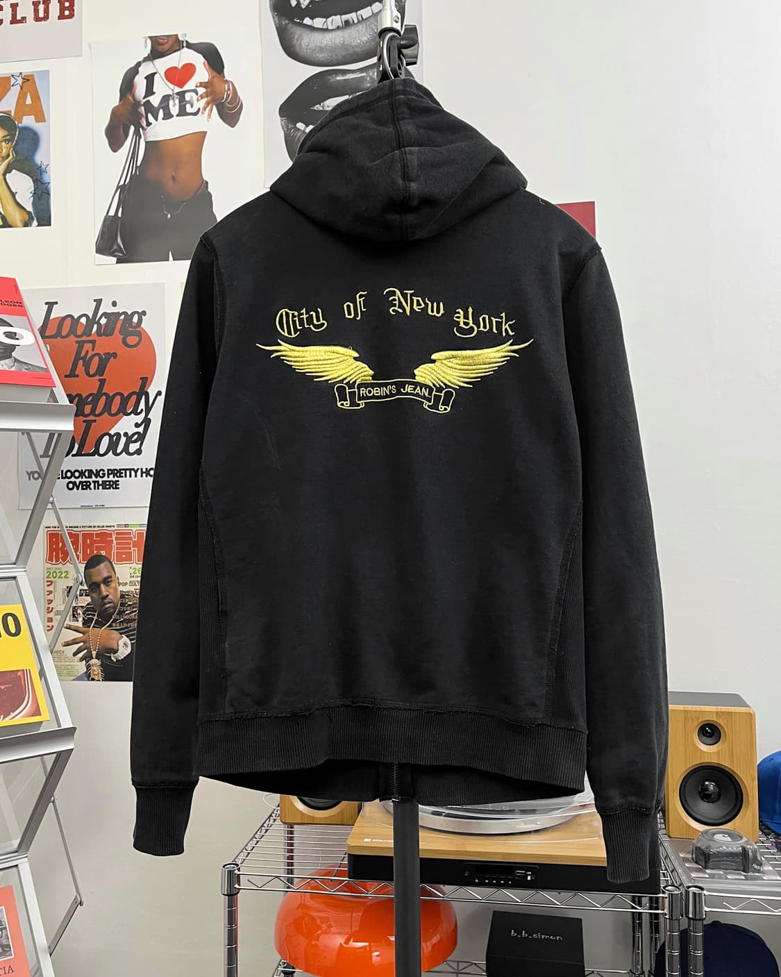 로빈스진 골드윙 블랙 후드집업 상품이미지7