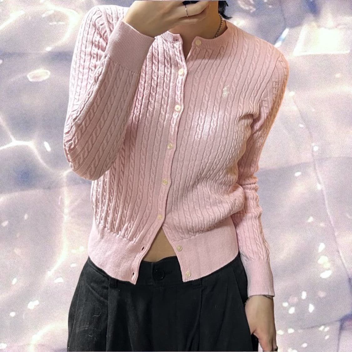 폴로 랄프로렌 신형 걸즈 니트 가디건 핑크 L 상품이미지1