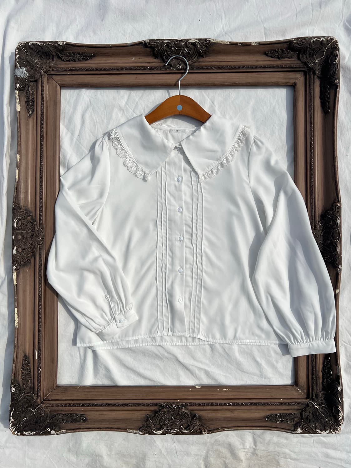 화이트 레이스 카라 블라우스 상품이미지1