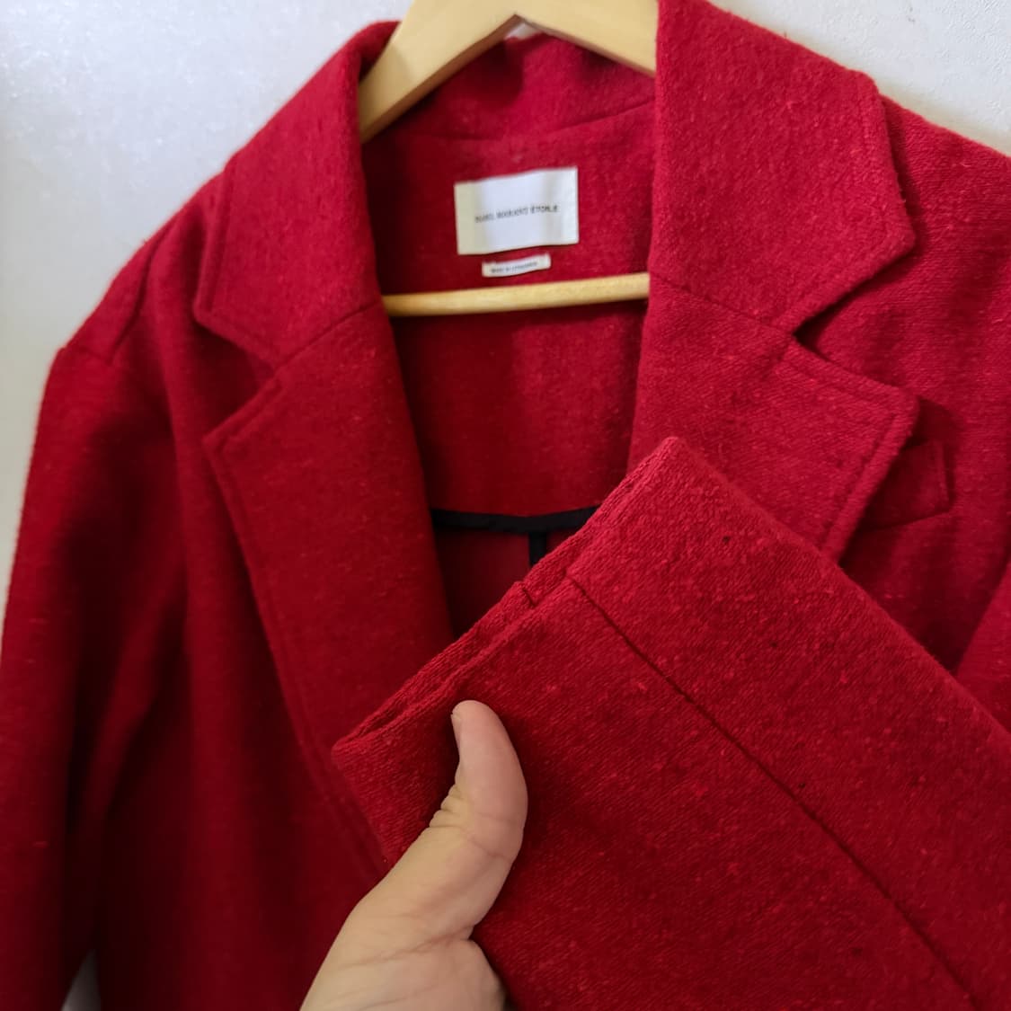 이자벨마랑 여성 레드 투버튼 코트 오버핏 (66-77) 상품이미지5
