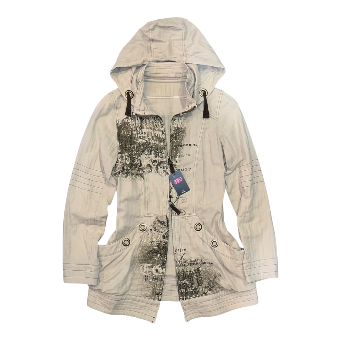 글리터 프린팅 투웨이 후드집업 y2k펑크갸루 상품이미지1