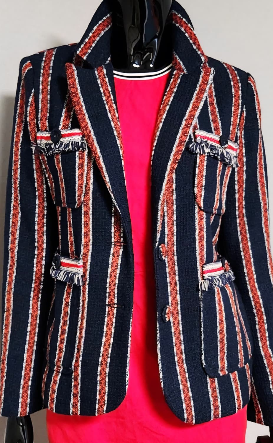 스트라이프 트위드 자켓  상품이미지1