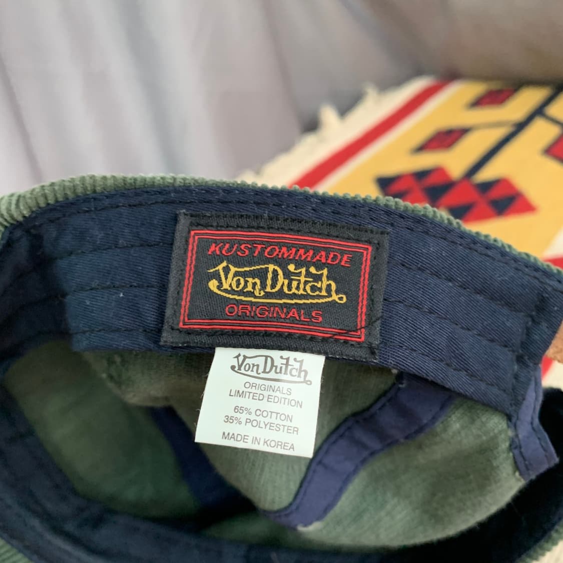 VONDUTCH 본더치 카키 코듀로이 데미지 볼캡 모자 상품이미지4