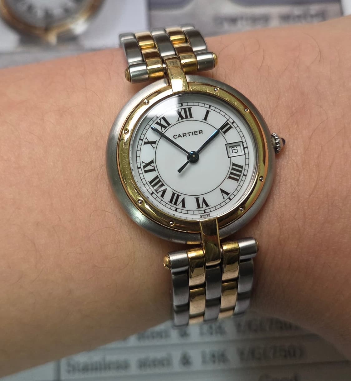 까르띠에 팬더 방돔 18K콤비 2줄버전 블루핸즈 LM 남성용 (감정서 포 상품이미지10