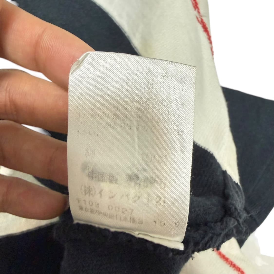 90‘s 폴로 스포츠 블랙 화이트 단가라 럭비티셔츠 상품이미지8