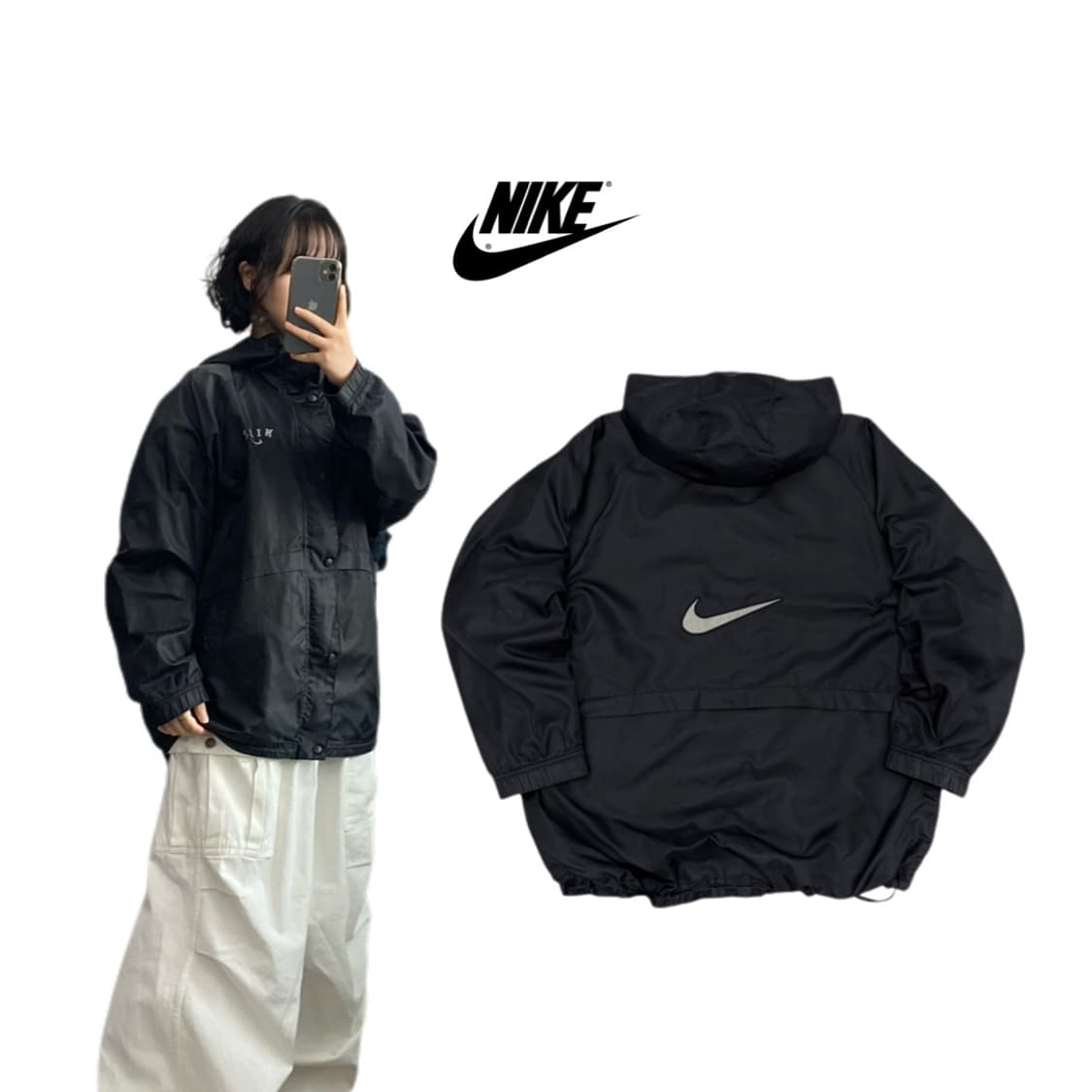 니이키 90s 빅로고 풀오버 올드스쿨 바람막이 자켓 상품이미지1