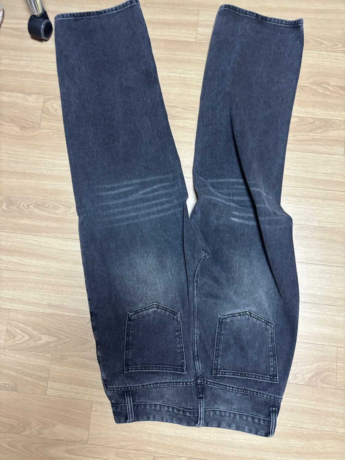 와이드 데님팬츠 블랙 상품이미지2