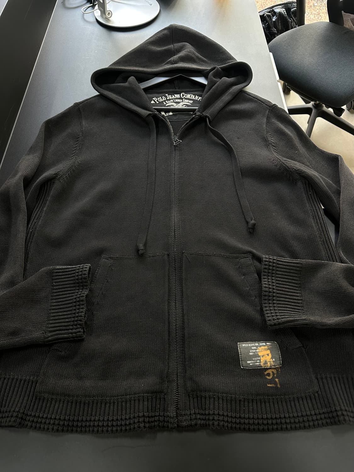 폴로진스 리브드 코튼 워시드후드집업  상품이미지6