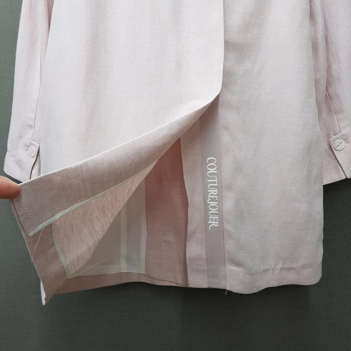 잇미샤 2023 린넨 블렌드 반팔 더블 버튼 자켓 55사이즈 상품이미지5