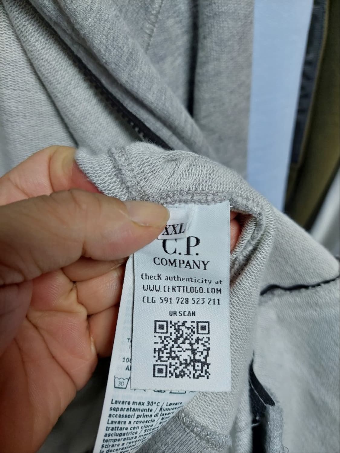 CP컴퍼니 넥로고 그레이 오픈 집업 자켓 xxl 상품이미지7