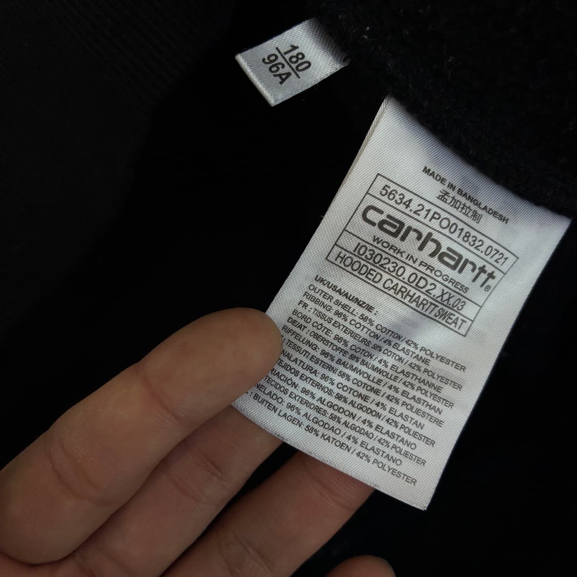 Carhartt WIP 칼하트 윕 블랙 자수 후드티 상품이미지5